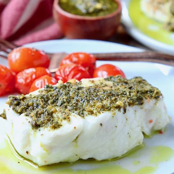 Baked Chilean Sea Bass with Pesto
