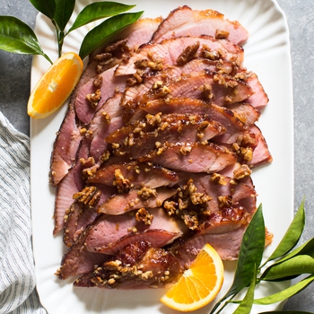 Orange, Bourbon and Pecan Glazed Ham Recipe