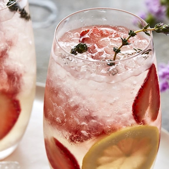 Strawberry Thyme Lillet Spritzers