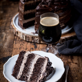 Drunk Diablo: Chocolate Stout Devils Food Cake with Mexican Hot Chocolate Frosting