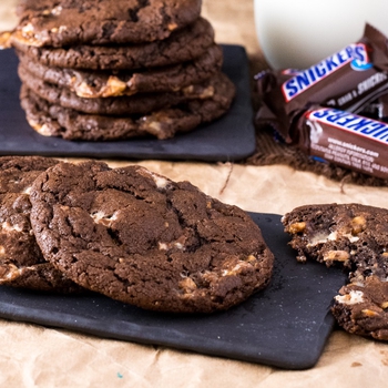 Snickers Cookies (with Triple Chocolate)