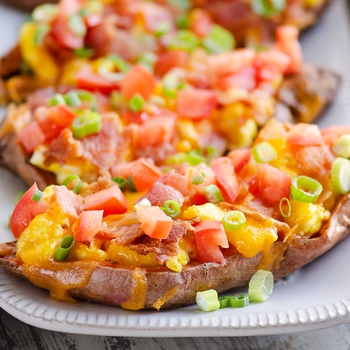 Air Fryer Breakfast Sweet Potato Skins