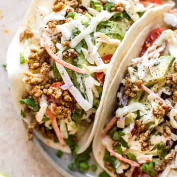 Ground Pork Tacos with Apple Slaw