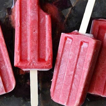 Roasted Plum Rosé Popsicles with Cardamom