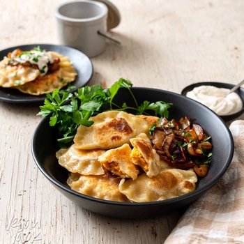Vegan Cheesy Sweet Potato Pierogi