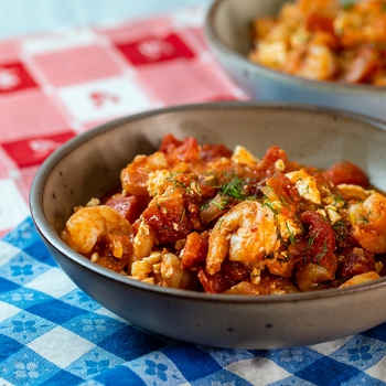 Greek Shrimp with Tomatoes and Feta