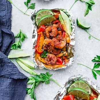 Shrimp Fajita Foil Packets – Low Carb, Keto