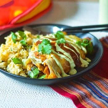 Pressure Cooker Chicken Enchiladas