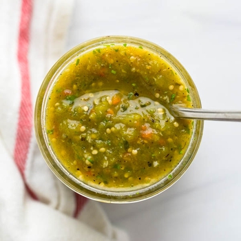 Charred Tomatillo Poblano Salsa Verde