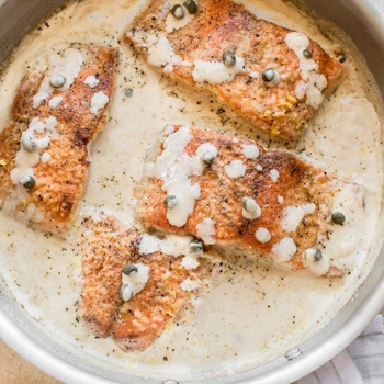 20 Minute Creamy Salmon Piccata