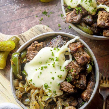 Philly Cheesesteak in a Bowl (Low Carb + Keto!)