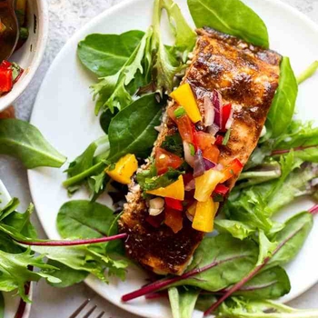 Jerk Salmon with Pineapple Salsa
