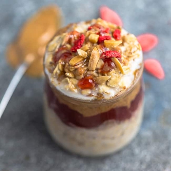 Peanut Butter and Jelly Overnight Oats