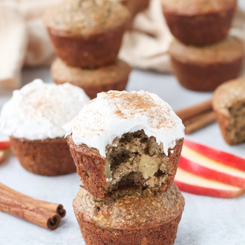 Gluten Free Apple Cinnamon Muffins with Coconut Cream Frosting