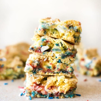 Red, White, and Blue Funfetti Blondies