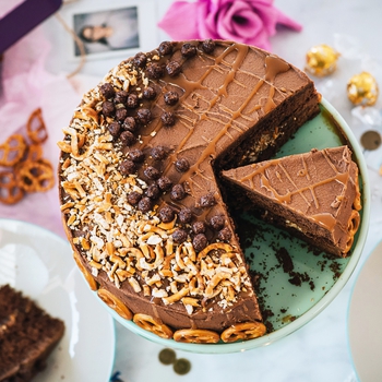 Salted Caramel Pretzel Chocolate Cake
