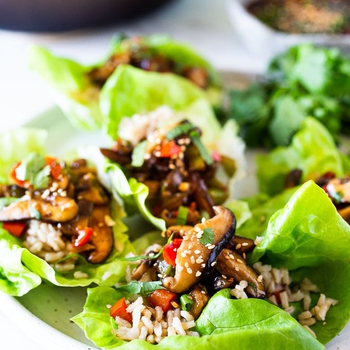 Teriyaki Mushroom Lettuce Wraps