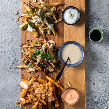 Three ways with roasted parsnip and vegan aioli