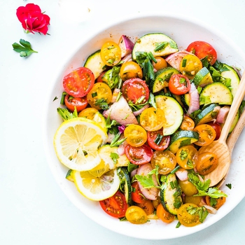 Three Herb Tomato Zucchini Salad