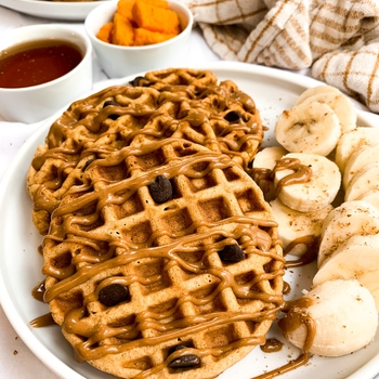 Healthy Whole Wheat Oatmeal Sweet Potato Waffles | Dairy-Free