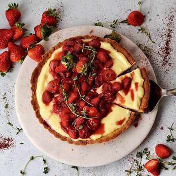 Roasted Strawberry Sumac Tart
