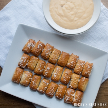 Easy Cheese Sauce with SUPERPRETZEL Soft Pretzels