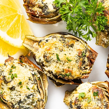 Baked Or Air Fryer Stuffed Baby Artichokes