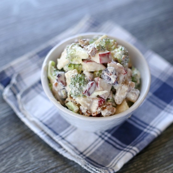 Fresh Broccoli and Apple Salad with Walnuts