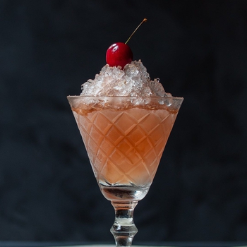 Cherry shrub brandy daisy: pickle cocktail