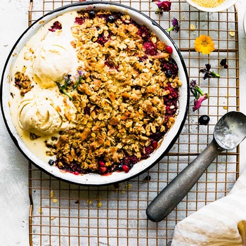 Coconut Summer Berry Crisp {Lower Sugar}