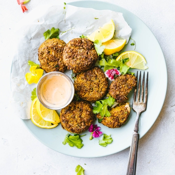 Cilantro Ranch Sweet Potato Cauliflower Patties