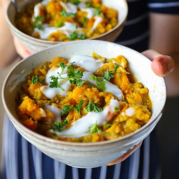 Creamy Pumpkin Mung Bean Dahl (Vegan)