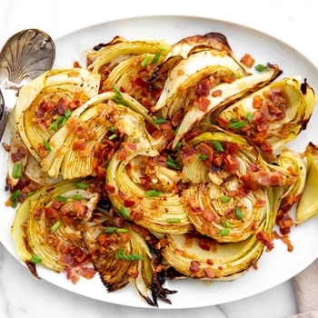 Roasted Cabbage Wedges (plus a Warm Bacon Vinaigrette!)