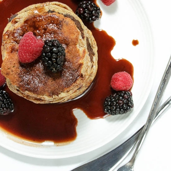 Hazelnut Pancakes with Chocolate Sauce {Paleo} & Giveaway