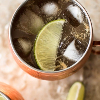 Rhubarb Moscow Mule