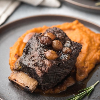 Beef Short Ribs with Root Vegetable Puree