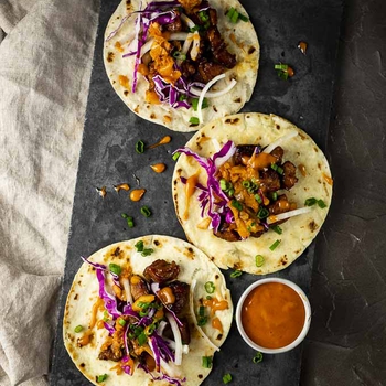 Spicy Korean Pork Bulgogi Tacos