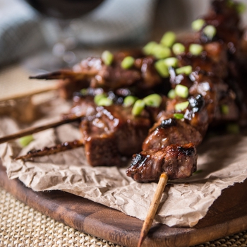 Grilled Mongolian Stout Beef Skewers